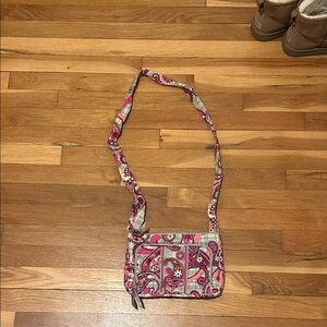Vera Bradley Pink and Beige Patterned Crossbody Bag